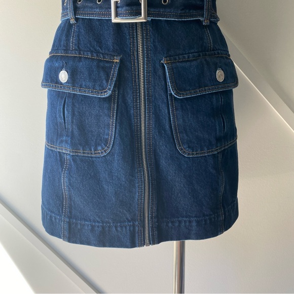 Redone 60s Belted Denim Mini Dress - S - Picture 10 of 15